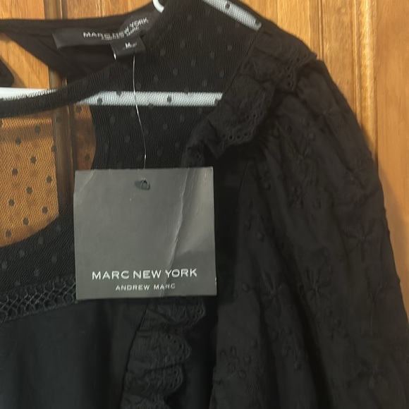 NWT Marc New York Ruffle Embroidered Puff Sleeve Top - Picture 7 of 9
